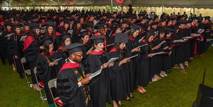 Class of 2019 reading the class oath