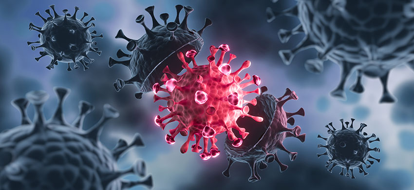 image of coronaviruses close up