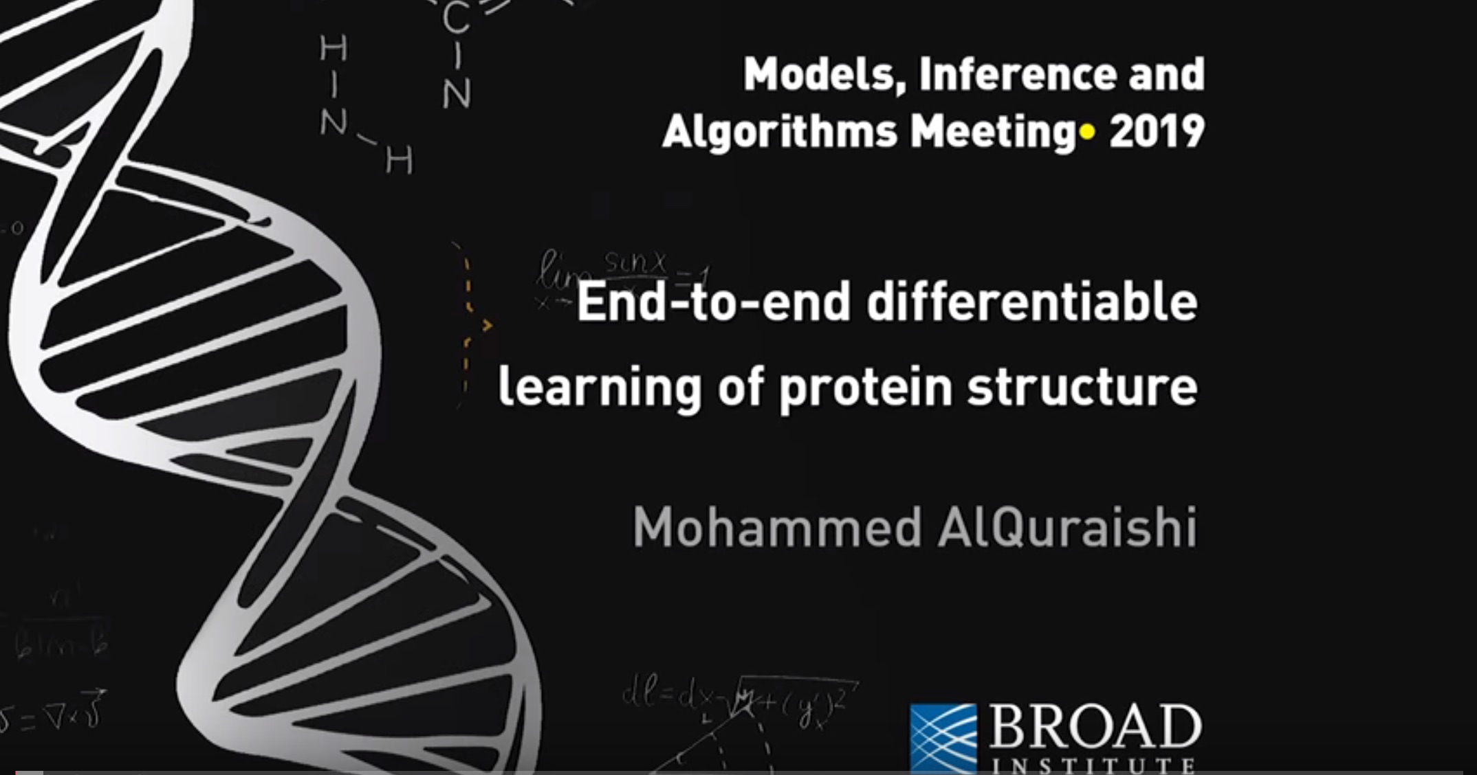 Predicting protein structure from sequence is a central challenge of biochemistry. Co-evolution methods show promise, but an explicit sequence-to-structure map remains elusive. Advances in deep learning that replace complex, human-designed pipelines with differentiable models optimized end-to-end suggest the potential benefits of similarly reformulating structure prediction. Here we report the first end-to-end differentiable model of protein structure.