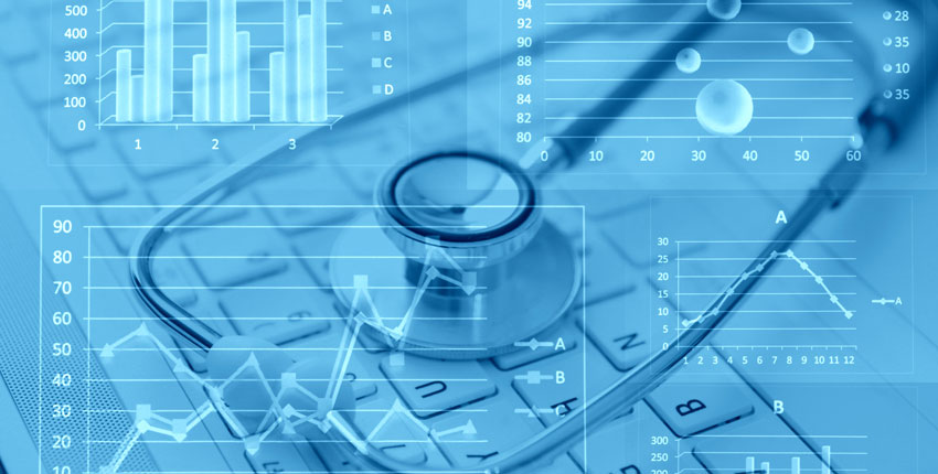 Illustration of mathematical graphics overlaying a stethoscope