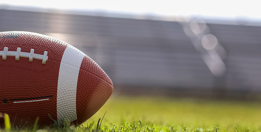 Close up photo of a football