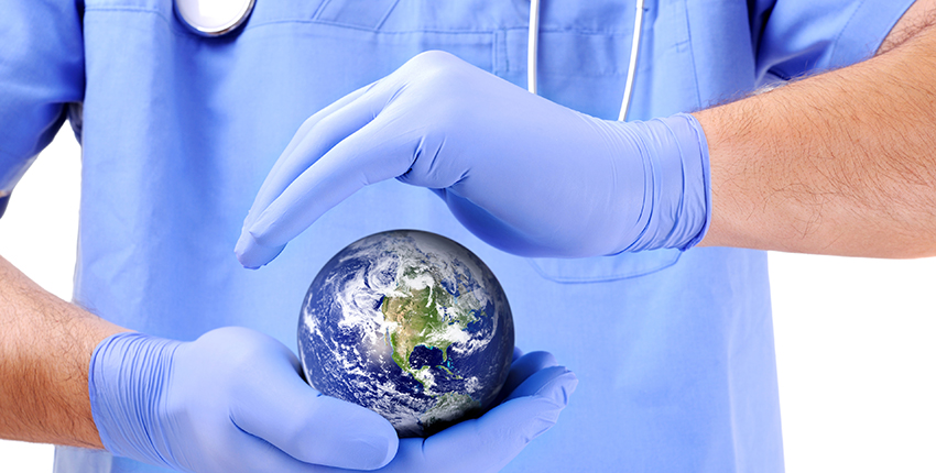 surgeon holding a globe