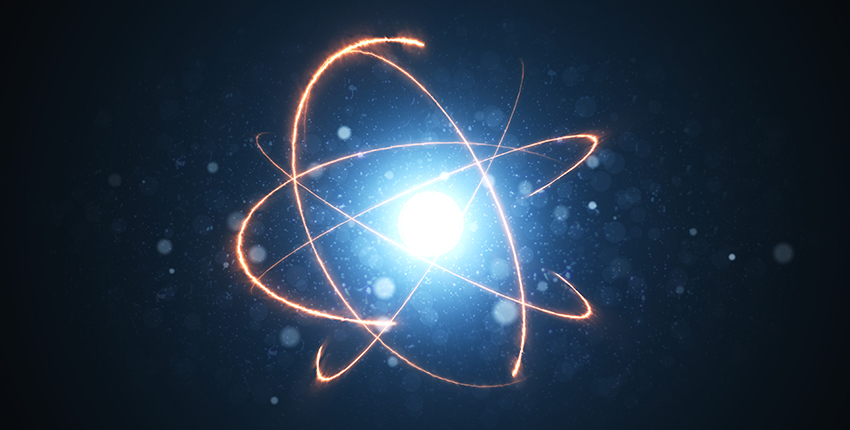 illustration of an atom with electrons orbiting it