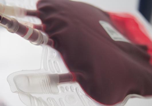 Close-up photo of a blood bag
