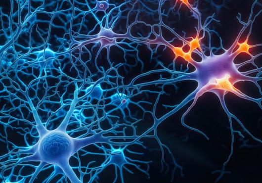 digital illustration of interconnected neurons firing 