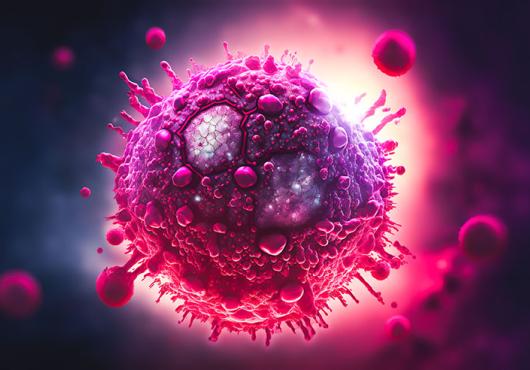 Closeup microscopy image of the HIV virus