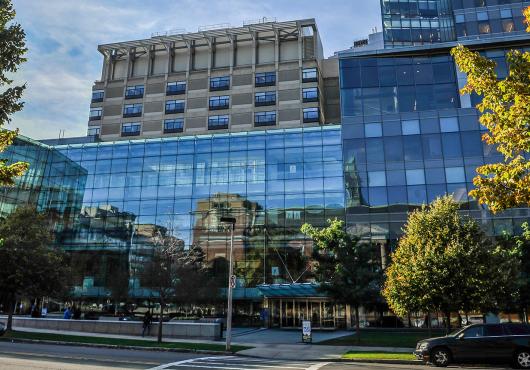 A wide angle photo of the newly named Veritas Science Center (VSC) building.