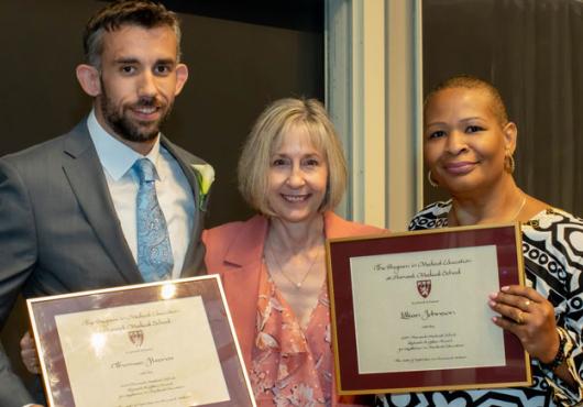 Thomas Fleenor, Jane Neill and Lillian Johnson at the 2019 Federman Teaching Awards