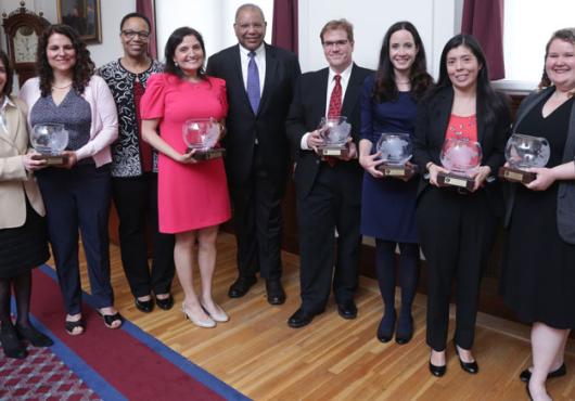 Recipients of the 2019 Diversity Awards with Joan Reede and Otis Brawley