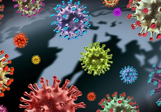 Illustration of coronavirus variants 
