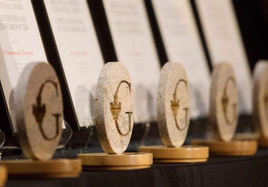 Image of a row of Gairdner awards