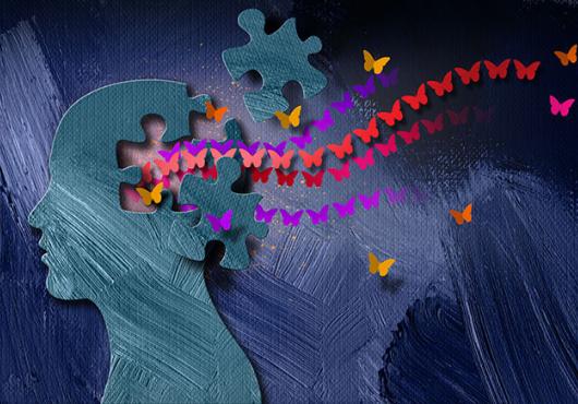 brain with butterflies