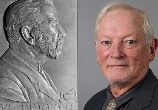 an engraving of Paul Ehrlich and a photo of Frederick Alt