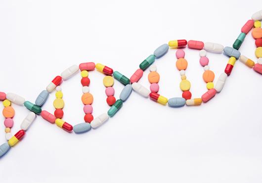 DNA strands made of pills