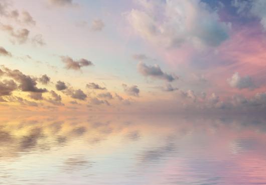 Pastel sunset over water