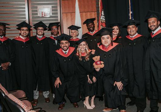 A group of master's degree grads