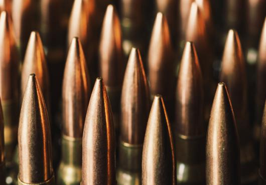 A geometric pattern of bullets.