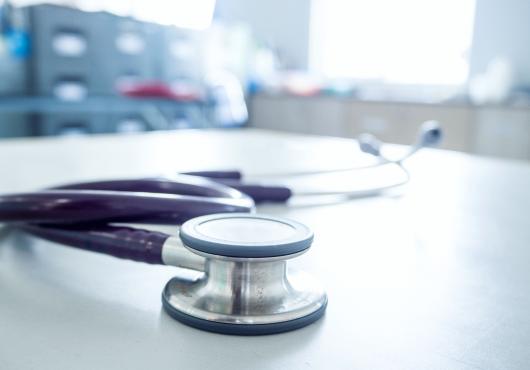 Stethoscope on the table in check up room