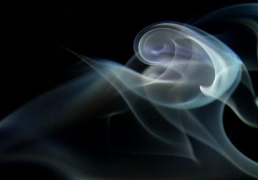 Swirling spiral of smoke