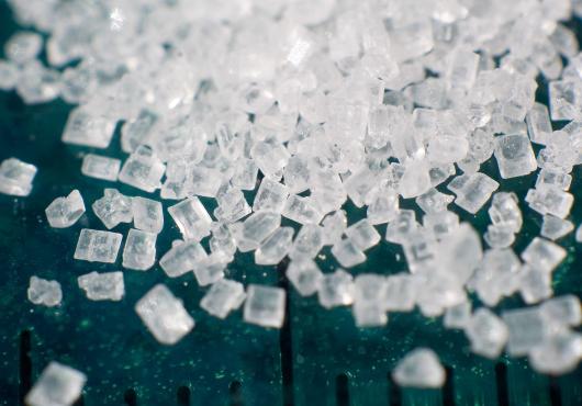 Sugar crystals magnified.