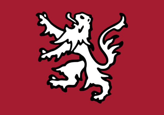 HMS logo - lion on crimson