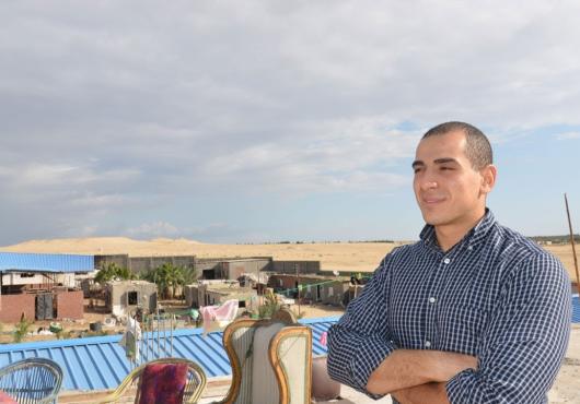 Arsani William in a desert
