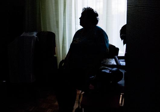 silhouette of elderly person alone