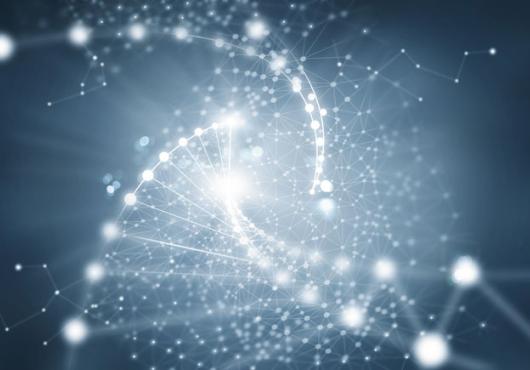 Abstract of DNA spiraling to center of image