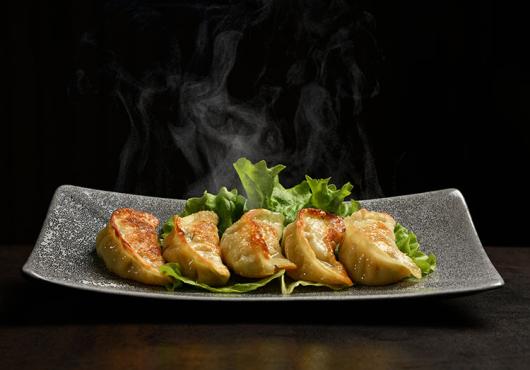 steaming food on plate