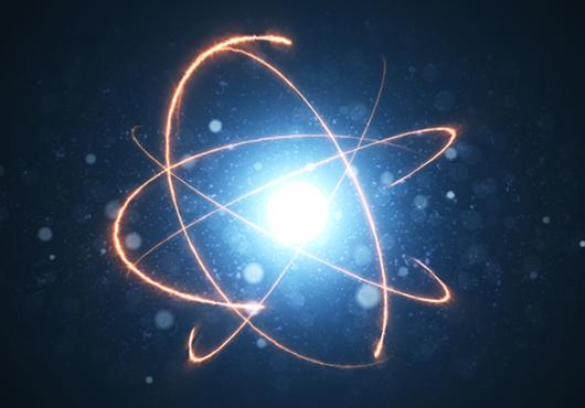 illustration of an atom with electrons orbiting it