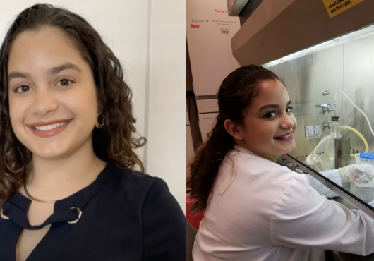 Rocio Nunuz Pepen headshot and in the MGH lab