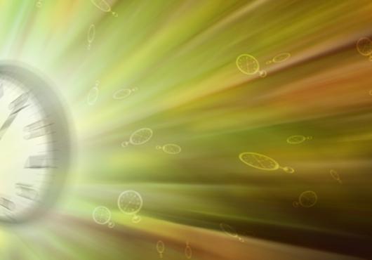 Illustration of a stopwatch with beams of light emanating from it