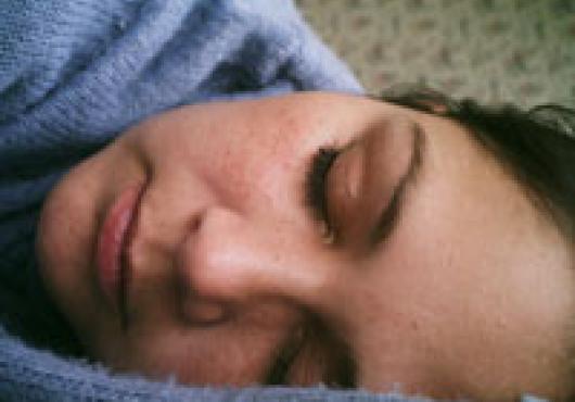 A woman sleeping