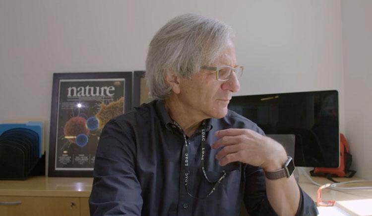 A man sitting at a computer