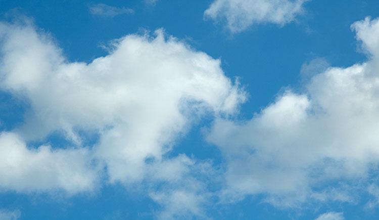 White clouds on a blue sky