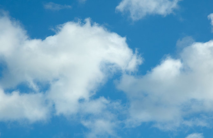 White clouds on a blue sky