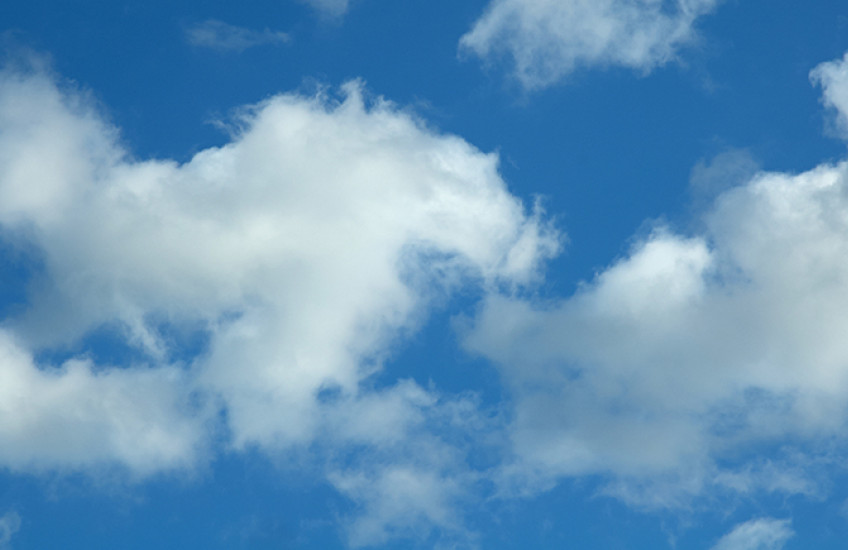 White clouds on a blue sky