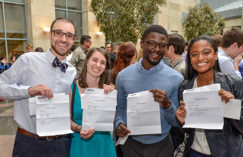 HMS students with Match Day letters