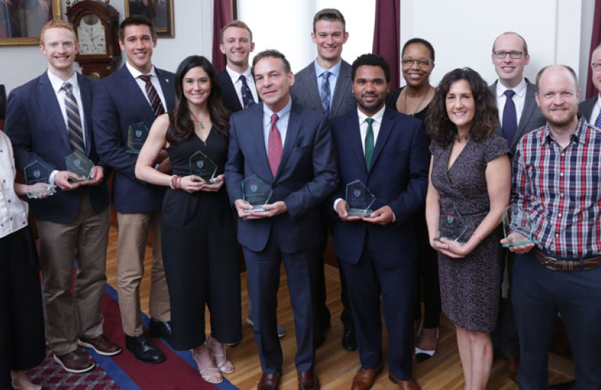Recipients of the 2019 Dean's Community Service Awards. Image:  Jeff Thiebauth