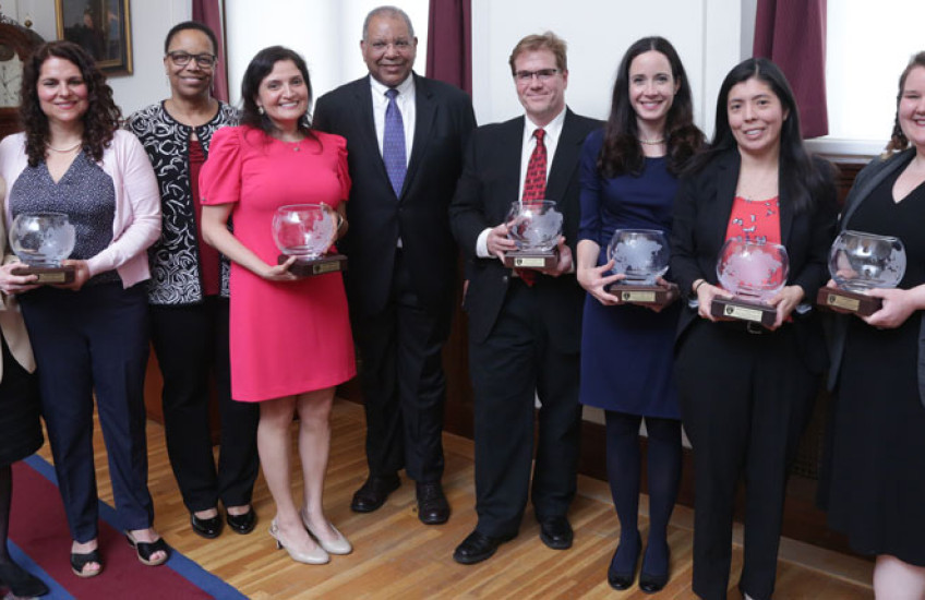 Recipients of the 2019 Diversity Awards with Joan Reede and Otis Brawley