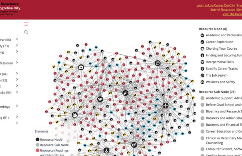 A screen shot of the Cog City homepage 