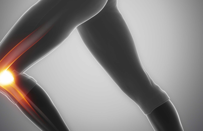 Image of leg with knee illuminated