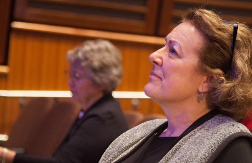 Photo of Christine Mitchell in the NRB auditorium 