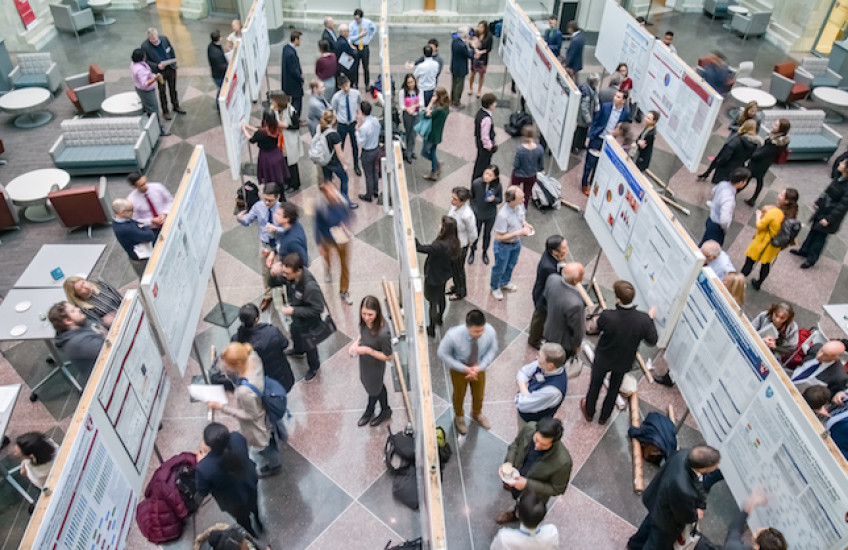 Soma Weiss Research Day posters in TMEC atrium 