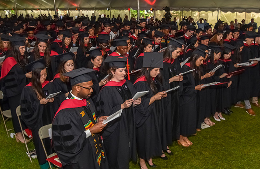 Class of 2019 reading the class oath