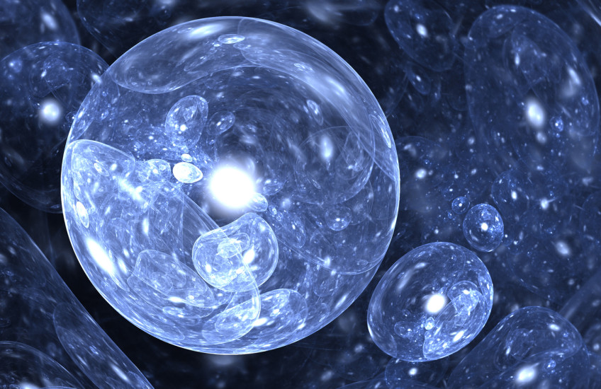 Stylized oxygen molecule colorized blue