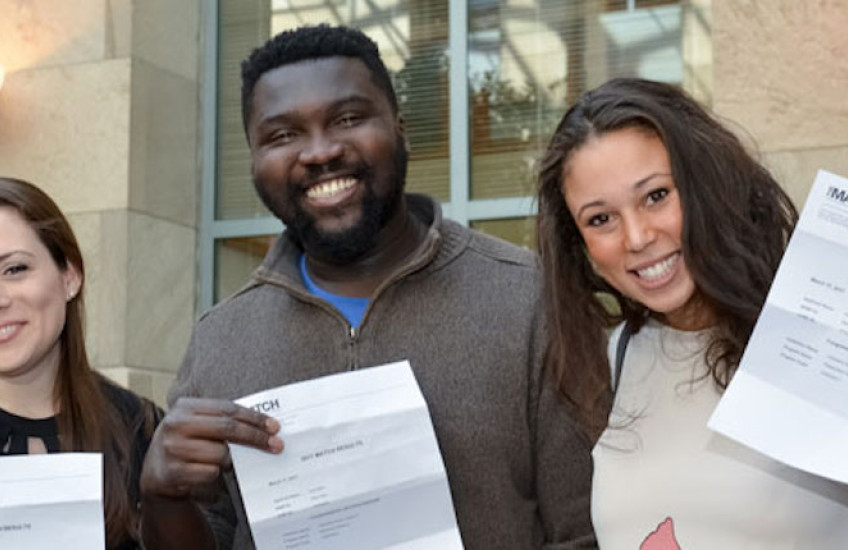 HMS students with Match Day letters