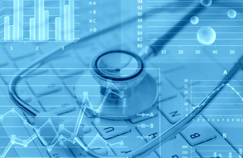 Illustration of mathematical graphics overlaying a stethoscope