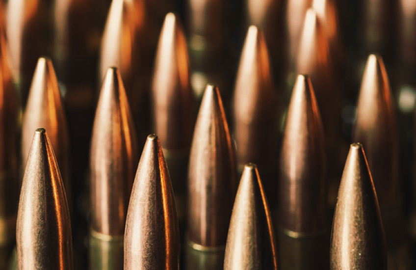 A geometric pattern of bullets.