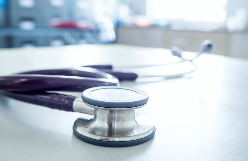 Stethoscope on the table in check up room